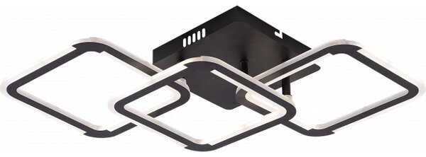 LED stropna svjetiljka CCT 45W crna s mogućnošću prigušivanja + daljinski upravljač
