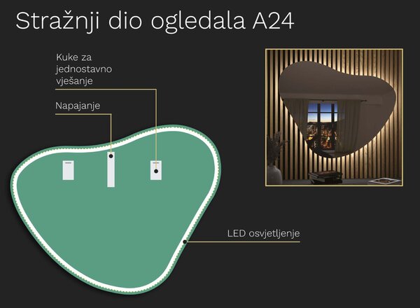 Organsko ogledalo s LED osvjetljenjem A24