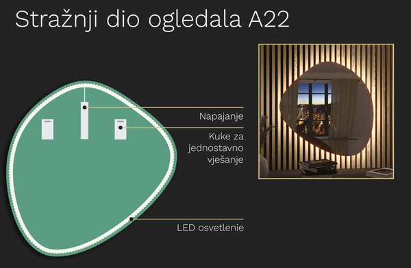 Organsko ogledalo s LED osvjetljenjem A22