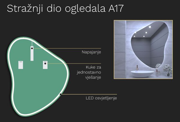Organsko ogledalo s LED osvjetljenjem A17