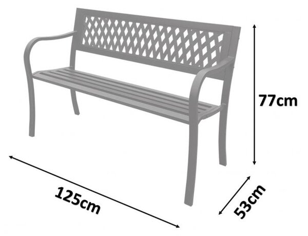 Udobna vrtna klupa 125 x 53 x 77 cm