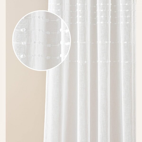 Kvalitetna bijela zavjesa Marisa sa srebrnim ušicama 140 x 250 cm