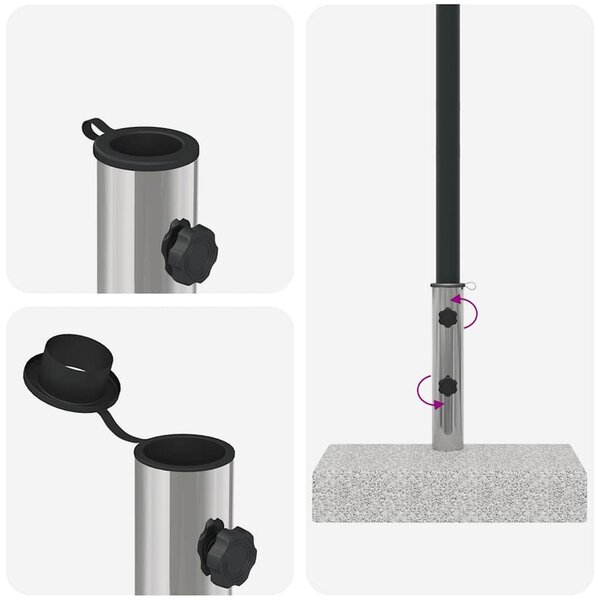Stalak za Suncobran Granit Pravokutni 25 kg - Siva / N/A