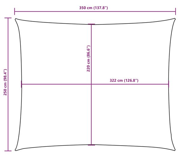 Jedro protiv sunca od tkanine Oxford pravokutno 2,5x3,5 m krem - Krema / 2.5 x 3.5 m
