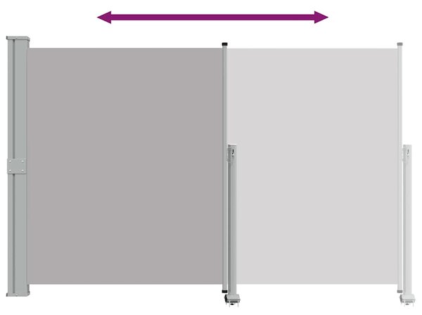 Uvlačiva bočna tenda za terasu 160 x 300 cm siva - Siva / 160 x 300 cm