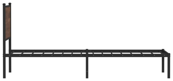 Metalni okvir kreveta bez madraca smeđi hrast 90x200 cm - Smeđa / 90 x 200 cm
