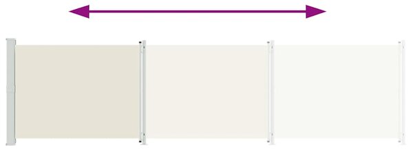 Uvlačiva bočna tenda za terasu 600 x 160 cm krem - Krema / 160 x 600 cm