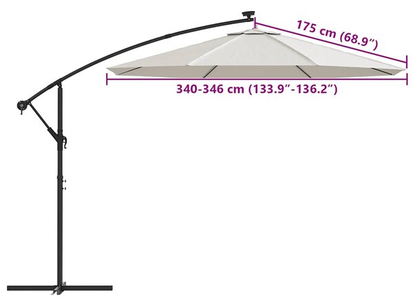 Zamjenska tkanina za konzolni suncobran 350 cm pješčano bijela - Pijesak / 350 cm