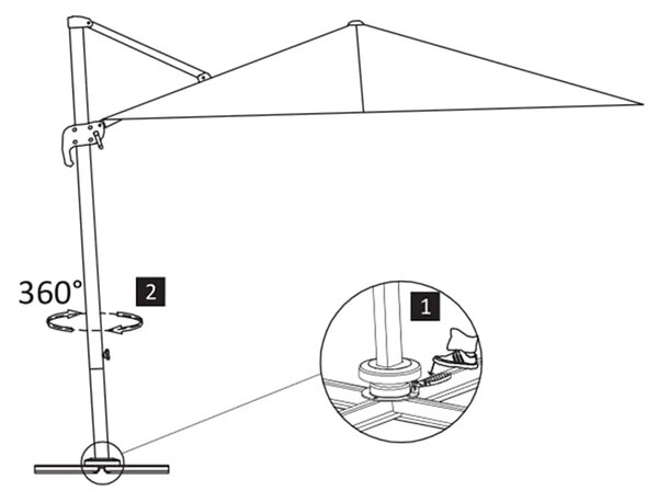 Konzolni vrtni suncobran s aluminijskom šipkom 400x300 cm boje pijeska - Bež / 400 x 300 cm