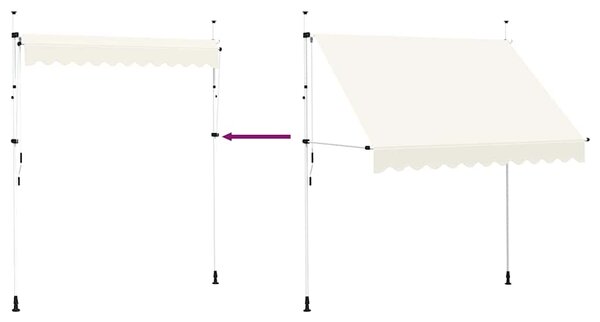 Tenda na ručno uvlačenje 250 cm krem - Krema / N/A