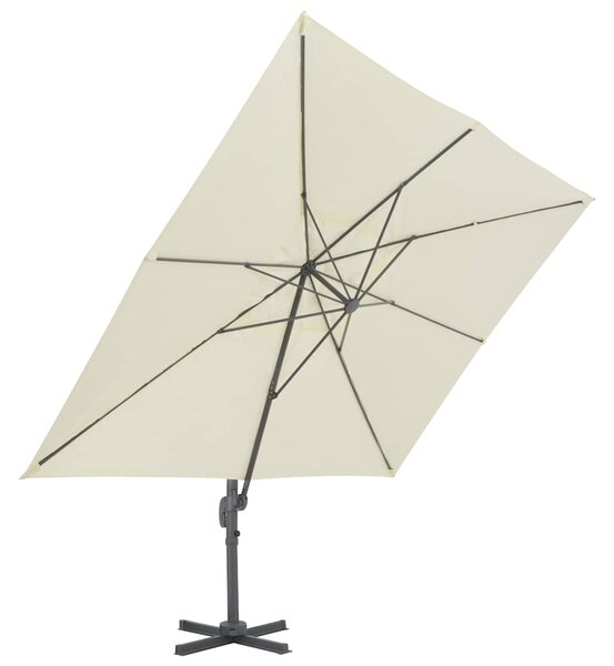 Konzolni vrtni suncobran s aluminijskom šipkom 400x300 cm boje pijeska - Bež / 400 x 300 cm