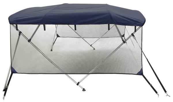 Tenda bimini s 4 luka i mrežastim zidovima 243x(200-213)x137 cm - Bijela / 243 x (200-213) x 137 cm