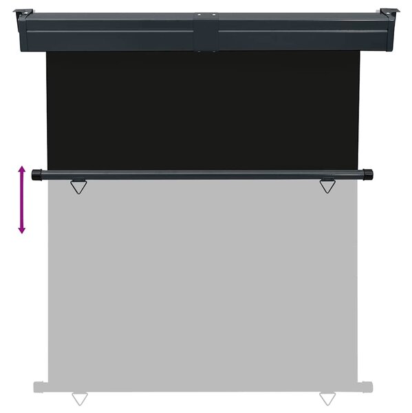 Balkonska bočna tenda 175 x 250 cm crna - Crna / 175 x 250 cm