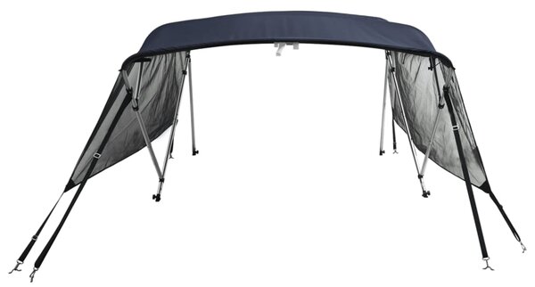 Tenda bimini s 4 luka i mrežastim zidovima 243x(200-213)x137 cm - Bijela / 243 x (200-213) x 137 cm