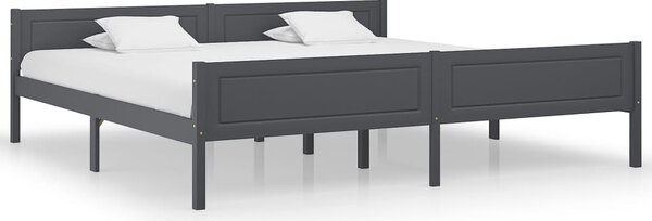 Okvir kreveta bez madraca Masivna borovina siva 200x200 cm - Siva / 200 x 200 cm