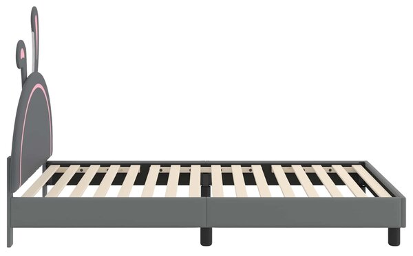 Krevet za djecu s uzglavljem Svjetlosiva 90 x 200 cm PU - Svjetlosiva / 90 x 200 cm