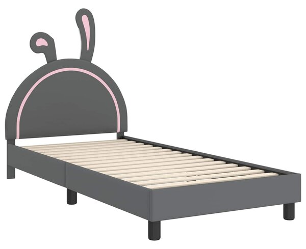 Krevet za djecu s uzglavljem Svjetlosiva 90 x 200 cm PU - Svjetlosiva / 90 x 200 cm
