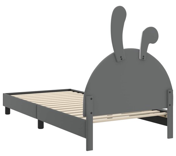 Krevet za djecu s uzglavljem Svjetlosiva 90 x 200 cm PU - Svjetlosiva / 90 x 200 cm