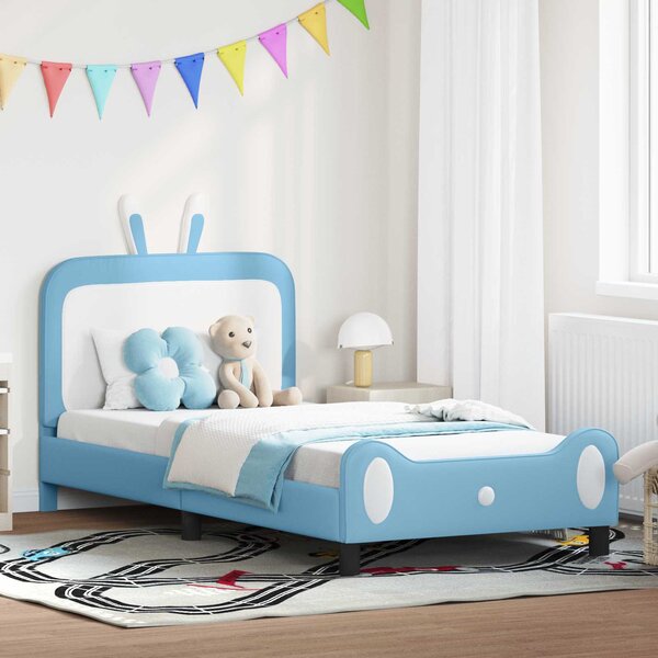 Krevet za djecu s uzglavljem Plava 80 x 200 cm PU - Plava / 80 x 200 cm
