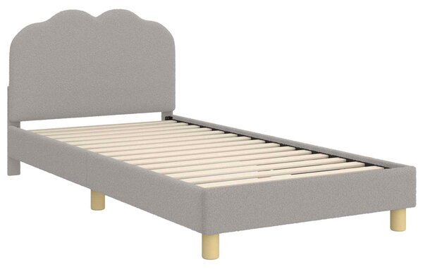 Krevet za djecu s uzglavljem Svjetlosiva 80 x 200 cm Bouclé - Svjetlosiva / 80 x 200 cm