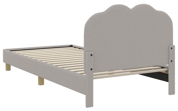 Krevet za djecu s uzglavljem Svjetlosiva 90 x 190 cm Bouclé - Svjetlosiva / 90 x 190 cm