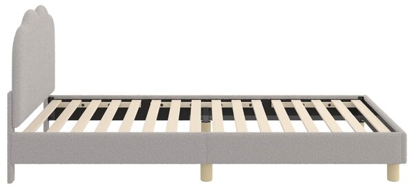 Krevet za djecu s uzglavljem Svjetlosiva 90 x 190 cm Bouclé - Svjetlosiva / 90 x 190 cm