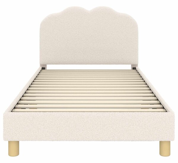 Krevet za djecu s uzglavljem Krem 80 x 200 cm Bouclé - Krem / 80 x 200 cm