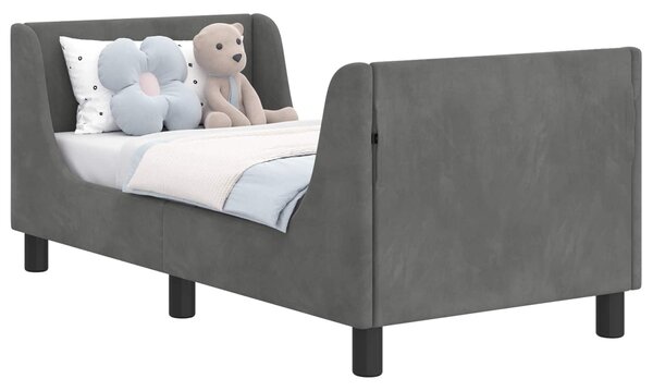 Okvir kreveta za malu djecu s naslonom Tamnosiva 70 x 140 cm - Siva / 70 x 140 cm