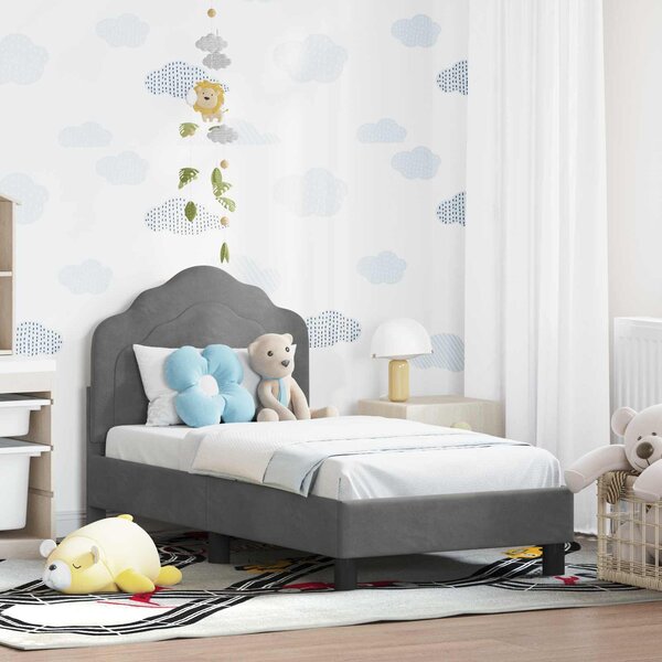 Okvir kreveta za malu djecu s naslonom Tamnosiva 70 x 140 cm - Siva / 70 x 140 cm