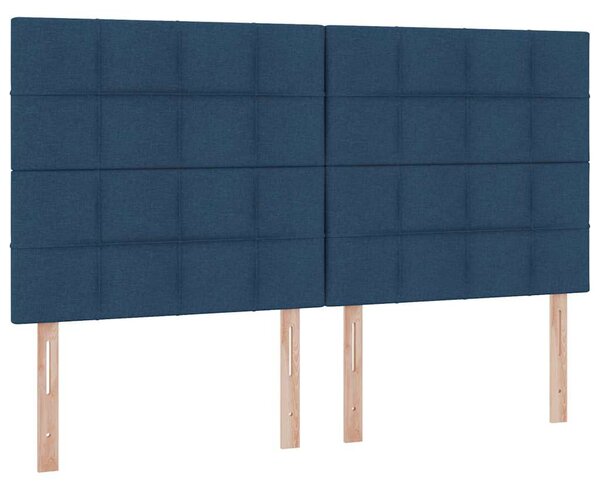 Krevet s od storage s uzglavljem Plava 180 x 200 cm Tkanina - Plava / 180 x 200 cm