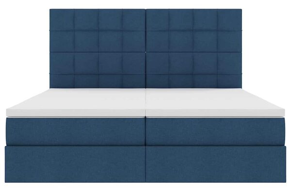 Krevet s od storage s uzglavljem Plava 180 x 200 cm Tkanina - Plava / 180 x 200 cm