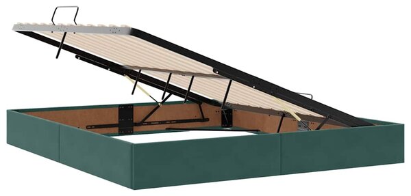 Krevet s od storage s madracem Tamnozelena 160 x 200 cm Baršun - Zelena / 160 x 200 cm