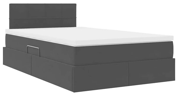 Krevet s od storage s madracem Crna 120 x 200 cm Baršun - Crna / 120 x 200 cm