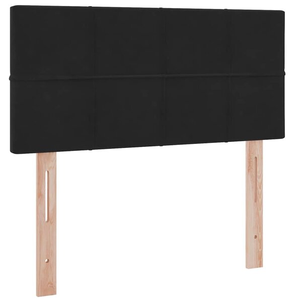 LED krevet za pohranu s madracem Crna 90 x 190 cm Baršun - Crna / 90 x 190 cm