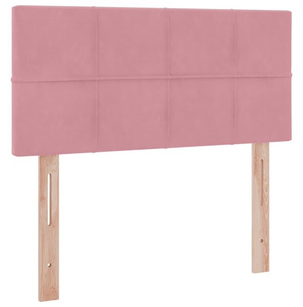 Krevet s od storage s madracem Ružičasta 90 x 200 cm Baršun - Ružičasta / 90 x 200 cm