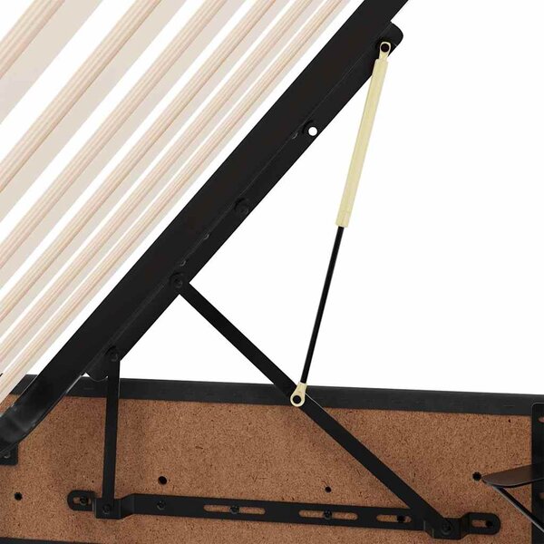 LED krevet za pohranu s madracem Crna 90 x 190 cm Baršun - Crna / 90 x 190 cm