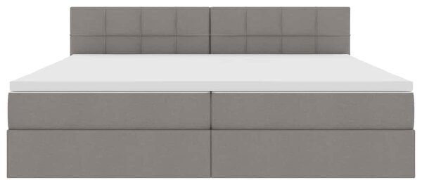 LED krevet za pohranu s madracem Sivosmeđa 200 x 200 cm Tkanina - Smeđesiva / 200 x 200 cm