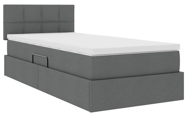 Krevet s madracem i skladištem Tamno siva 90 x 200 cm - Siva / 90 x 200 cm
