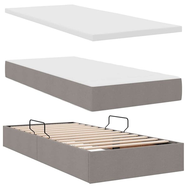 Krevet s od storage s uzglavljem Sivosmeđa 180 x 200 cm Tkanina - Smeđesiva / 180 x 200 cm