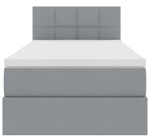Krevet s madracem i skladištem Svijetlo siva 90 x 190 cm - Siva / 90 x 190 cm