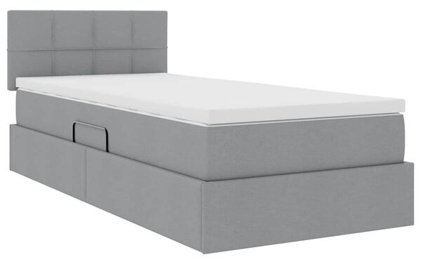 Krevet s madracem i skladištem Svijetlo siva 90 x 190 cm - Siva / 90 x 190 cm