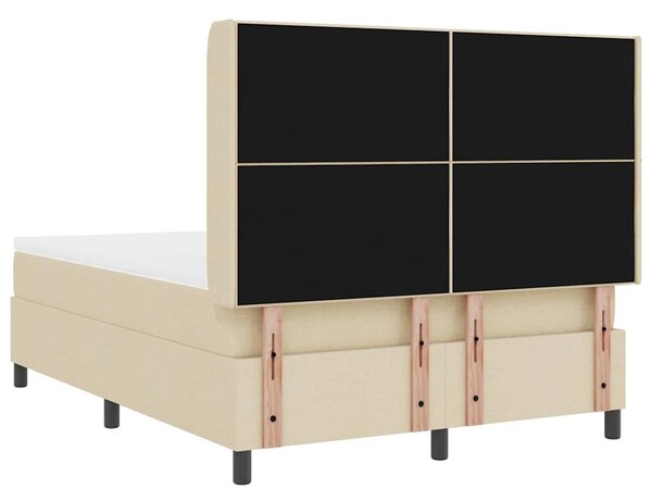 Krevet s opruga kutije s jastukom Krema 190 x 140 cm tkanina - Krem / 190 x 140 cm