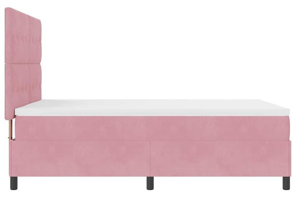 Krevet s opruga kutije Ružičasta 140 x 190 cm Baršun - Ružičasta / 140 x 190 cm