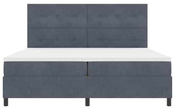 Krevet s opruga kutije Tamno siva 200 x 200 cm Baršun - Siva / 200 x 200 cm