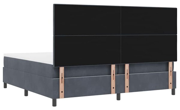 Krevet s opruga kutije Tamno siva 200 x 200 cm Baršun - Siva / 200 x 200 cm