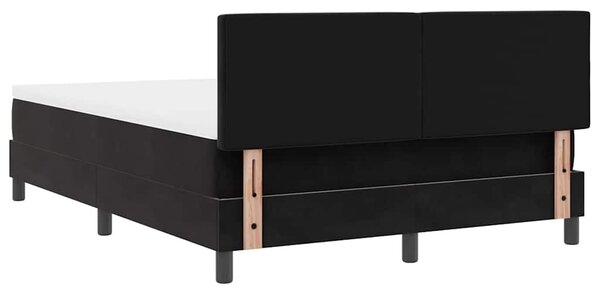 Krevet s opruga kutije s madracem Crna 140 x 190 cm Baršun - Crna / 140 x 190 cm