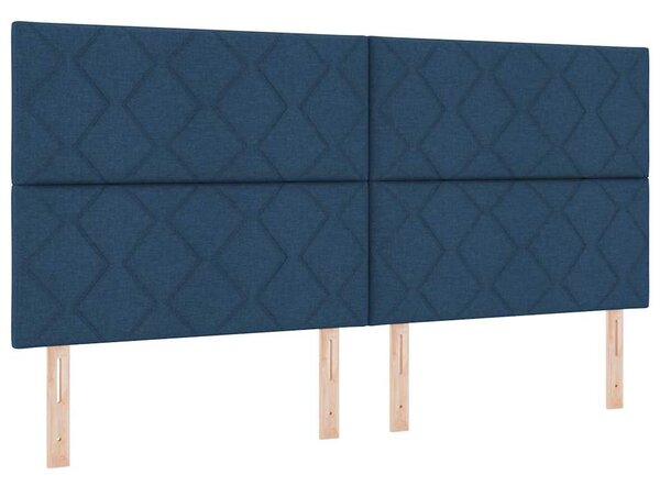 Krevet s opruga kutije s LED trakama Plava 200 x 200 cm tkanina - Plava / 200 x 200 cm