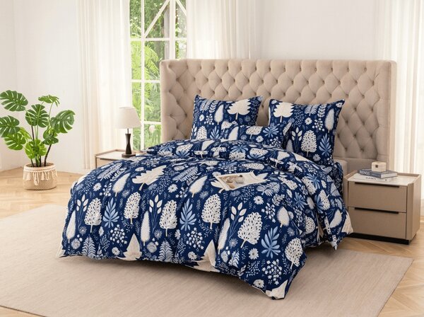 Posteljina od mikrovlakana INDIGO BLOOM plava Dimenzije posteljine: 2 kom 70 x 90 cm | 200 x 220 cm