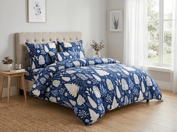 Posteljina od mikrovlakana INDIGO BLOOM plava Dimenzije posteljine: 2 kom 70 x 90 cm | 200 x 220 cm