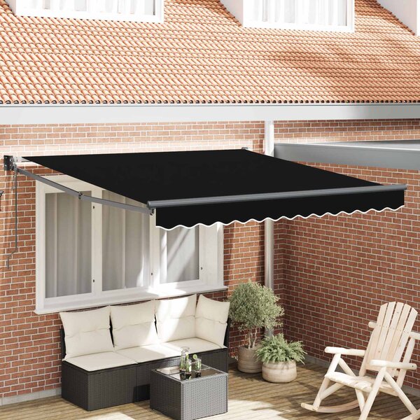 Nadstrešnica Crna 350 x 250 cm Poliester i metal - Crna / 350 x 250 cm